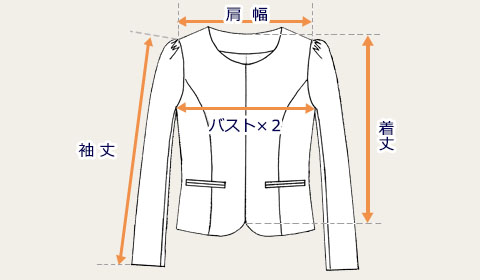 ジャケット　サイズの測り方