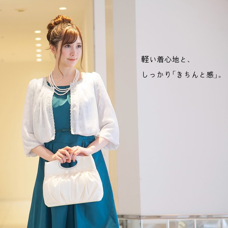 ボレロ　羽織り　半袖　結婚式　卒業式　二次会 パーティー　光沢生地　一点もの 楽天市場】ボレロ 羽織り 結婚式 二次会 お呼ばれ パーティー