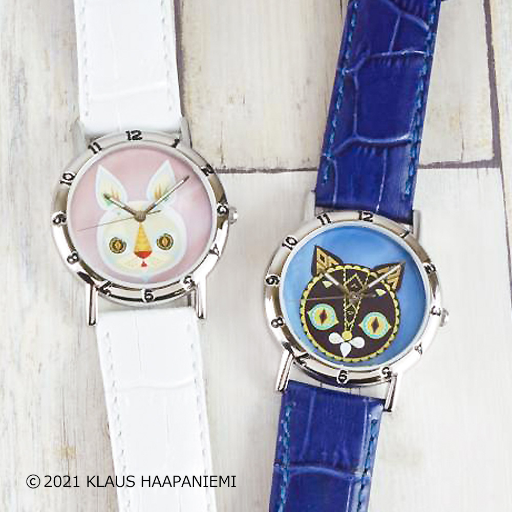 腕時計 レディース ブランド 革ベルト 猫 防水 かわいい 名入れ 刻印 ピエールラニエ クラウスハーパニエミ コラボウォッチ ねこ 時計 プレゼント