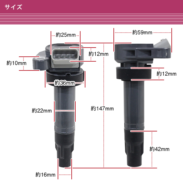 ダイハツ ミラジーノ L650S イグニッションコイル 3本 互換品番 19070