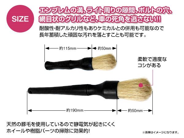 高い品質 メール便 送料無料 車用 洗車ブラシ 2本セット 天然豚毛素材 ブラシ 掃除ブラシ 筆 ディテールブラシ ホイール リムズ エンジンルーム  lacistitis.es