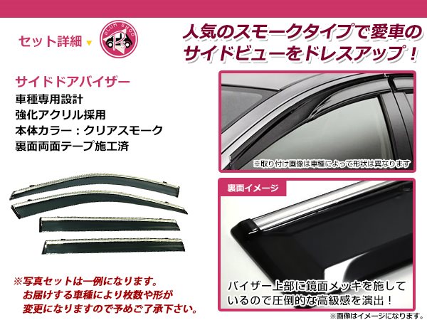 美品 Y31系 ロングドアバイザー 左右セット メッキ モール メッキモール BR レガシィワゴン サイドドアバイザー メッキモール付き スモーク
