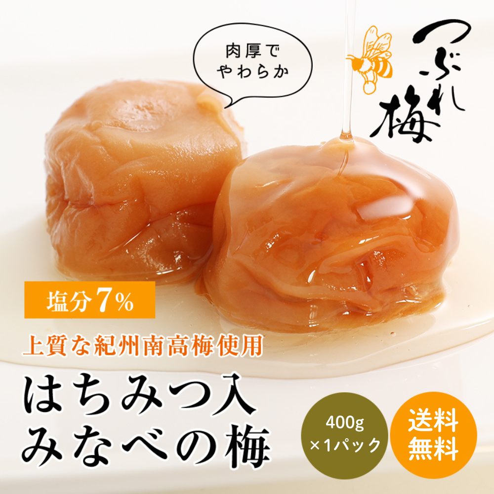 訳あり はちみつ梅 400g  送料無料(北海道・沖縄 送料700円) 紀州南高梅 こだわりのフランス産はちみつ使用 つぶれ梅 訳あり梅干 はちみつ梅干し