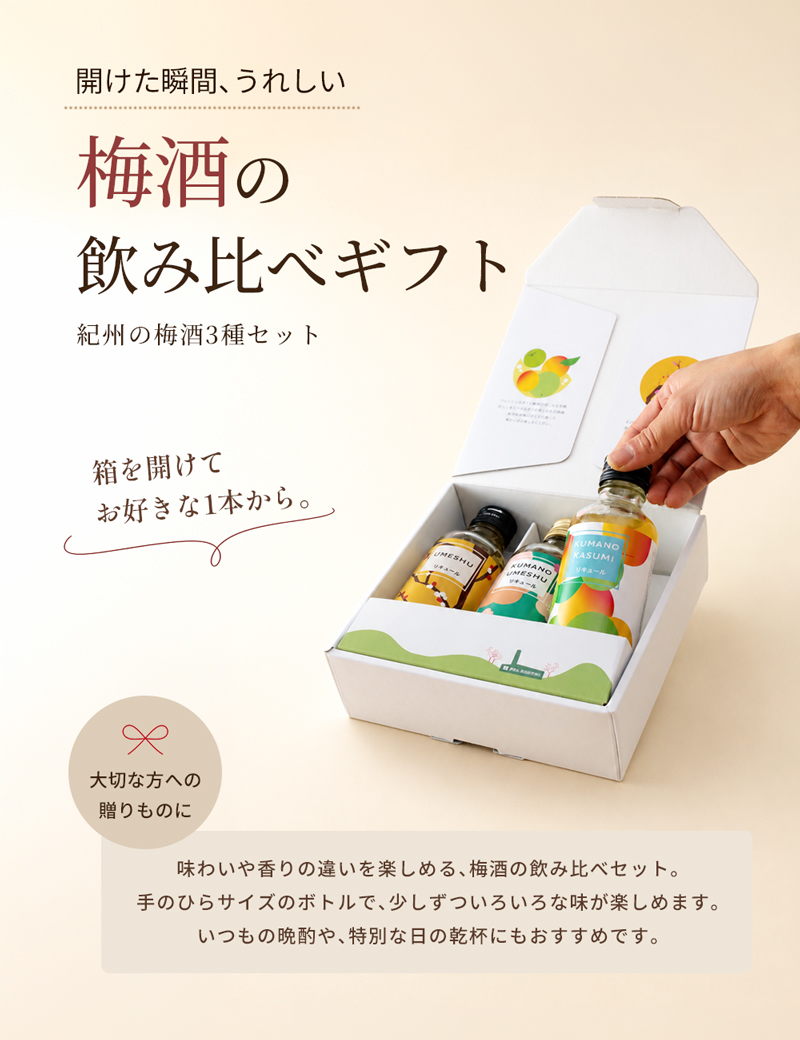 プラム食品 梅酒 飲み比べ 3本セット 父の日 2026 ギフト お酒 ミニ