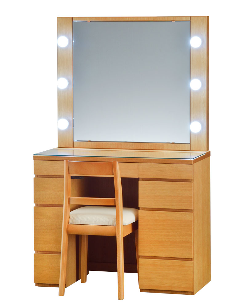新入荷 ドレッサー 女優ミラー ライト付き おしゃれ LED 一面鏡 鏡台 デスク 白 黒 化粧台 日本製 国産 ホワイト 白 オーダー 椅子 モダン エルサ 【RIZ2120045427】(76268円)