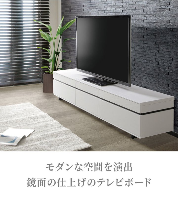 テレビ台 テレビボード 180cm ローボード リビング 収納 リビングボード ホワイト 白 おしゃれ 艶あり tvボード サイドボード ピカピカ  シンプル 大きい 長い : sc-neos-180tvb : PLUS ONE INTERIOR ヤフー店 - 通販 - Yahoo!ショッピング