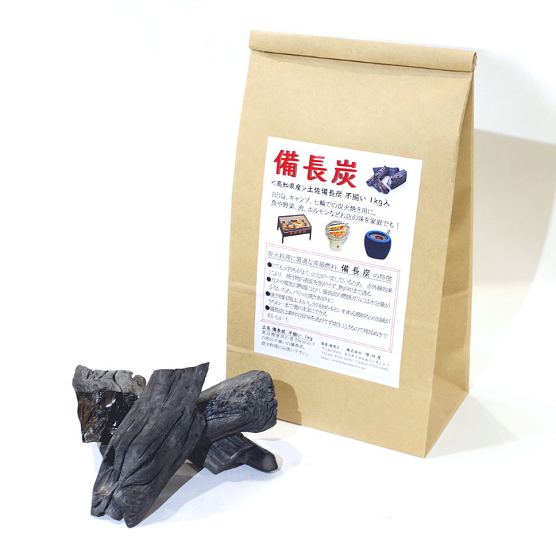 【本日特価】 土佐備長炭 家庭用 増田屋 不揃い 木炭 炭 国産 1kg入 高知県産 バーベキュー・調理用品
