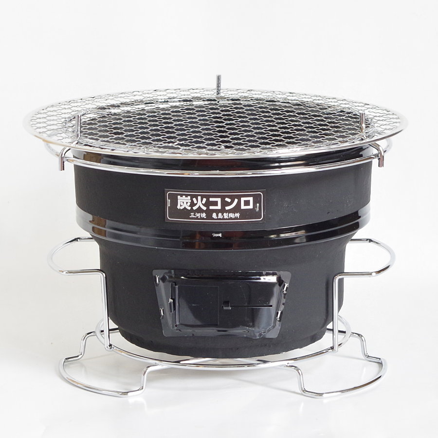じゅうじゅう七輪＜黒＞ 網止め・焼き網・台付 | 増田屋