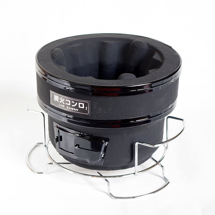 じゅうじゅう七輪＜黒＞ 網止め・焼き網・台付 | 増田屋 | 02