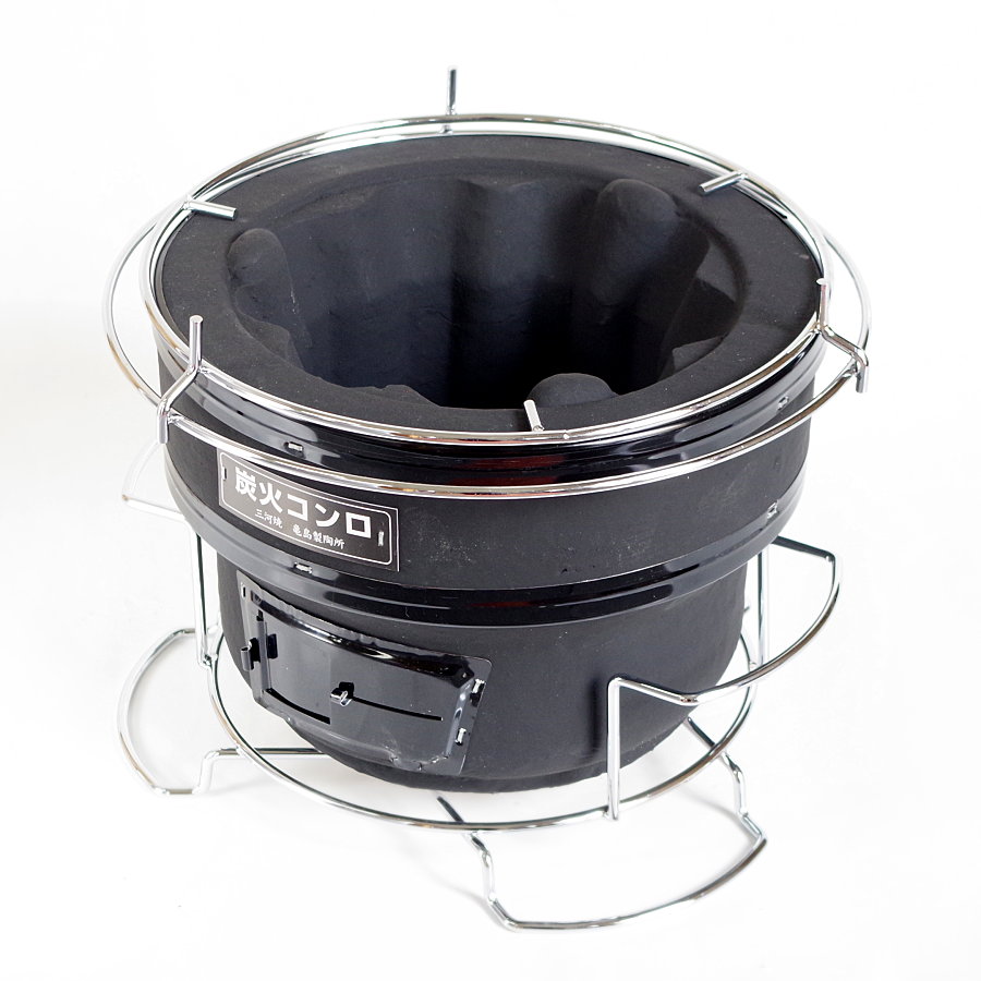 じゅうじゅう七輪＜黒＞ 網止め・焼き網・台付 | 増田屋 | 03