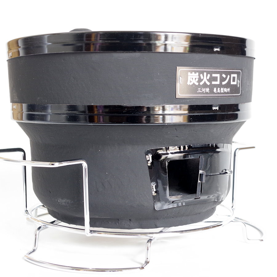 じゅうじゅう七輪＜黒＞ 網止め・焼き網・台付 | 増田屋 | 07