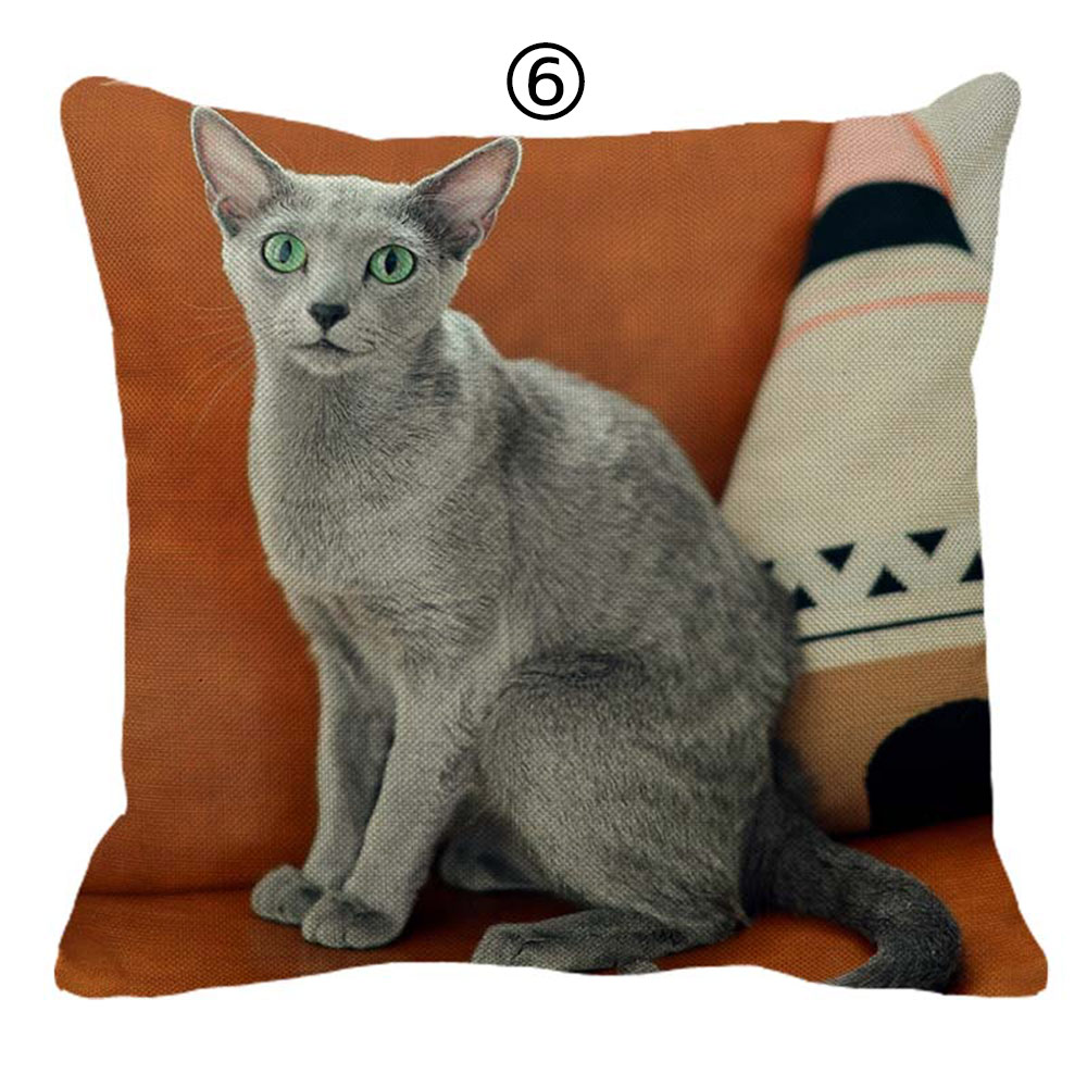 ねこ 猫 ネコ 猫柄 ロシアンブルー クッションカバー 45x45cm おしゃれ
