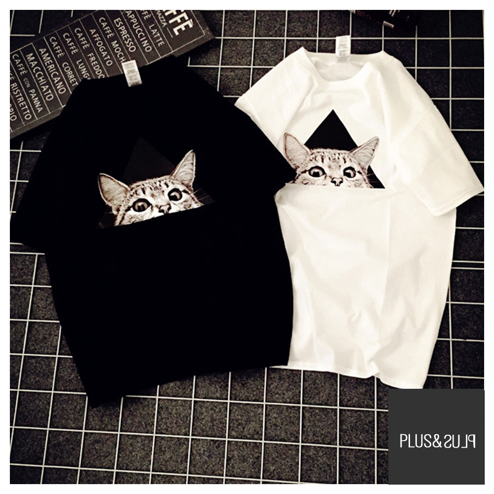ひょっこりネコＴ 猫 猫柄 Tシャツ ひょっこりねこ ねこ柄 大きいサイズ 小さい