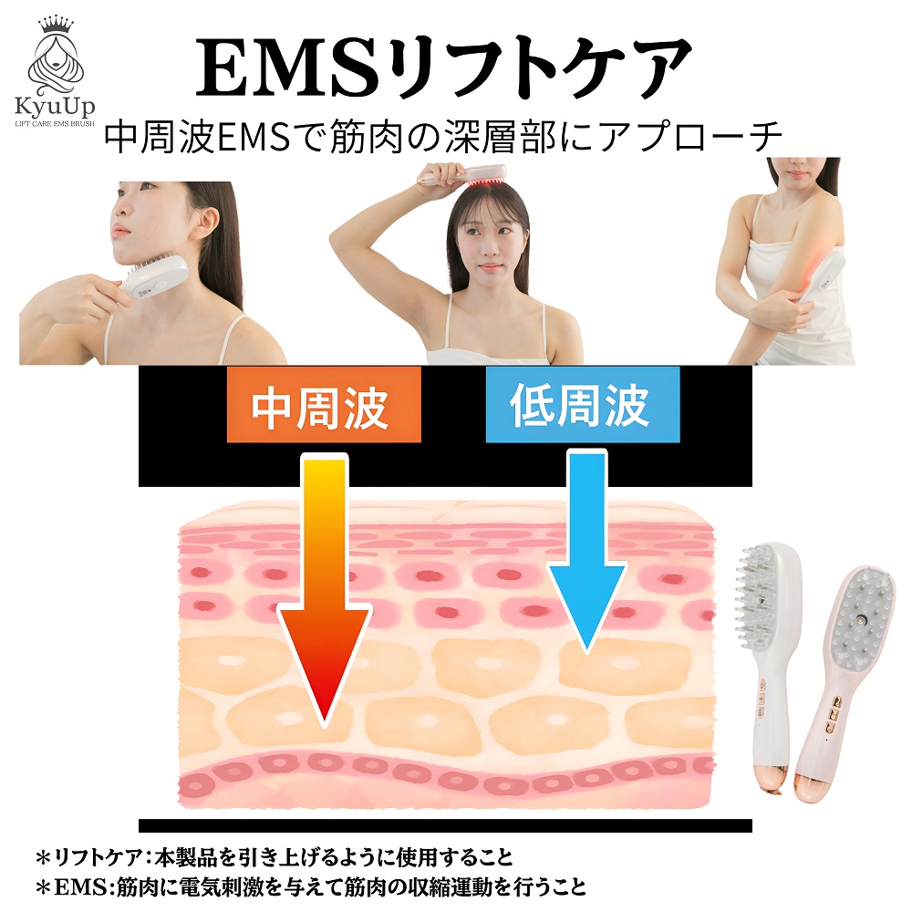 ハントキー リフトケアemsブラシ HUNTKEY KyuUp ケアブラシ 美顔器