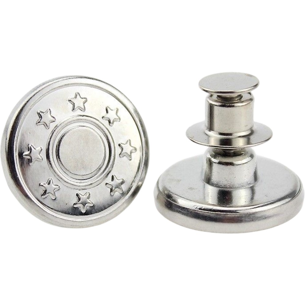 デニムボタン タックボタン 2個セット 金属製 17mm ジーンズボタン 