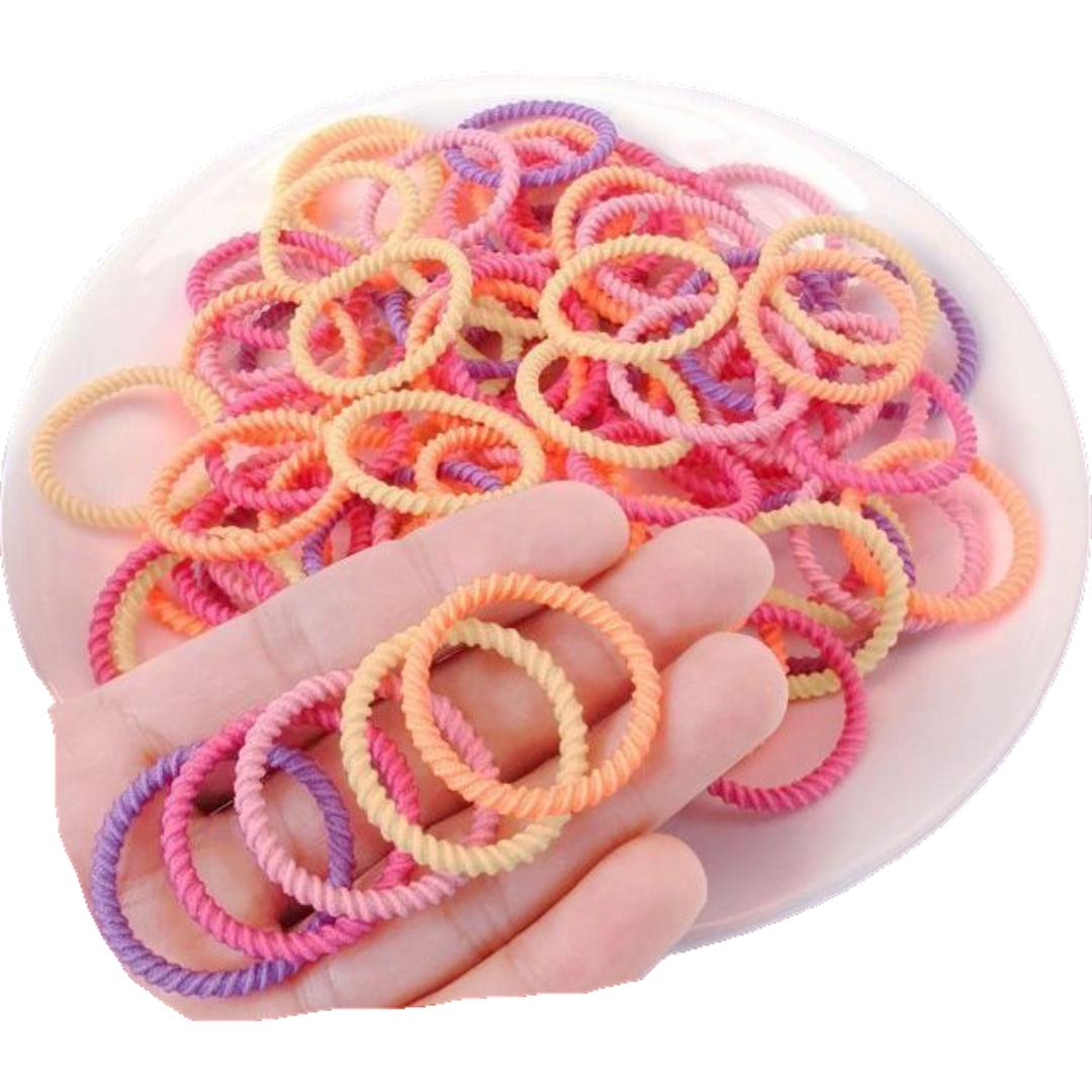 plusnao ヘアゴム リングゴム 約100本セット 子供 キッズ 女の子 ヘア