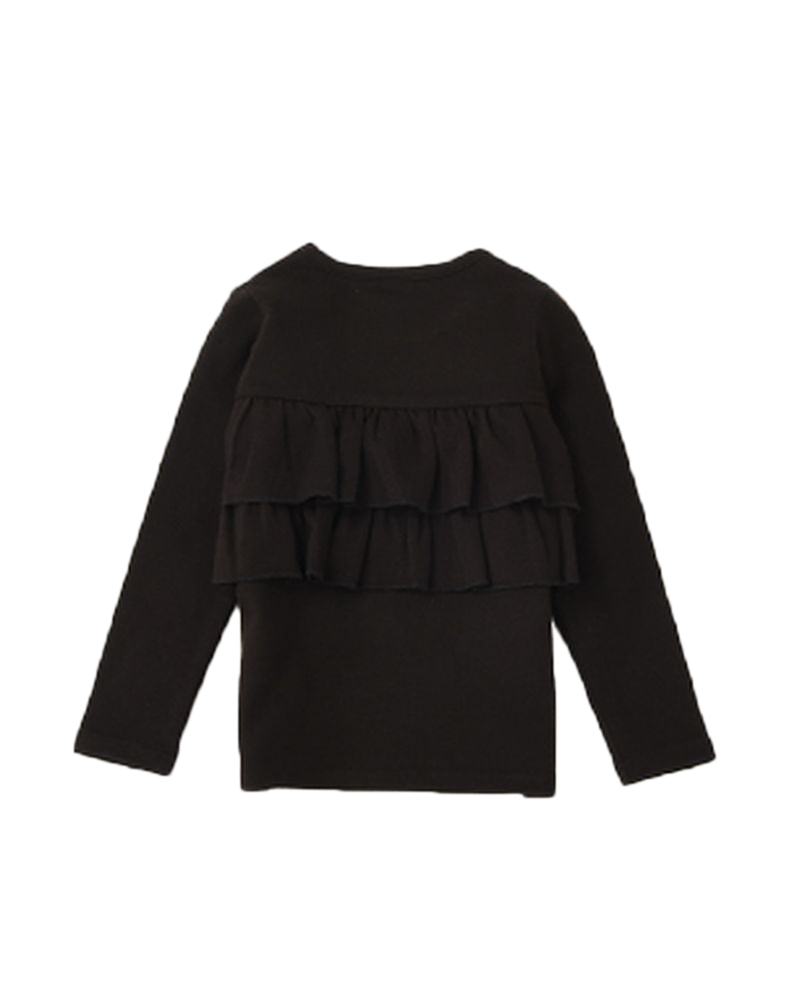 上品 子供服 フリルトップス フリル ロンT 長袖Tシャツ Tシャツ キッズ ジュニア 女の子 ガールズ かわいい くすみカラー 無地 丸襟 着まわし  ラ psychologue-landerneau.fr