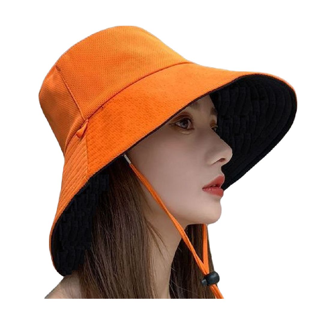 ハット バケットハット レディース 女性 婦人 帽子 ぼうし リバーシブル つば広 紐付き ひも付き バイカラー 無地 日除け 日よけ UV対策 紫外