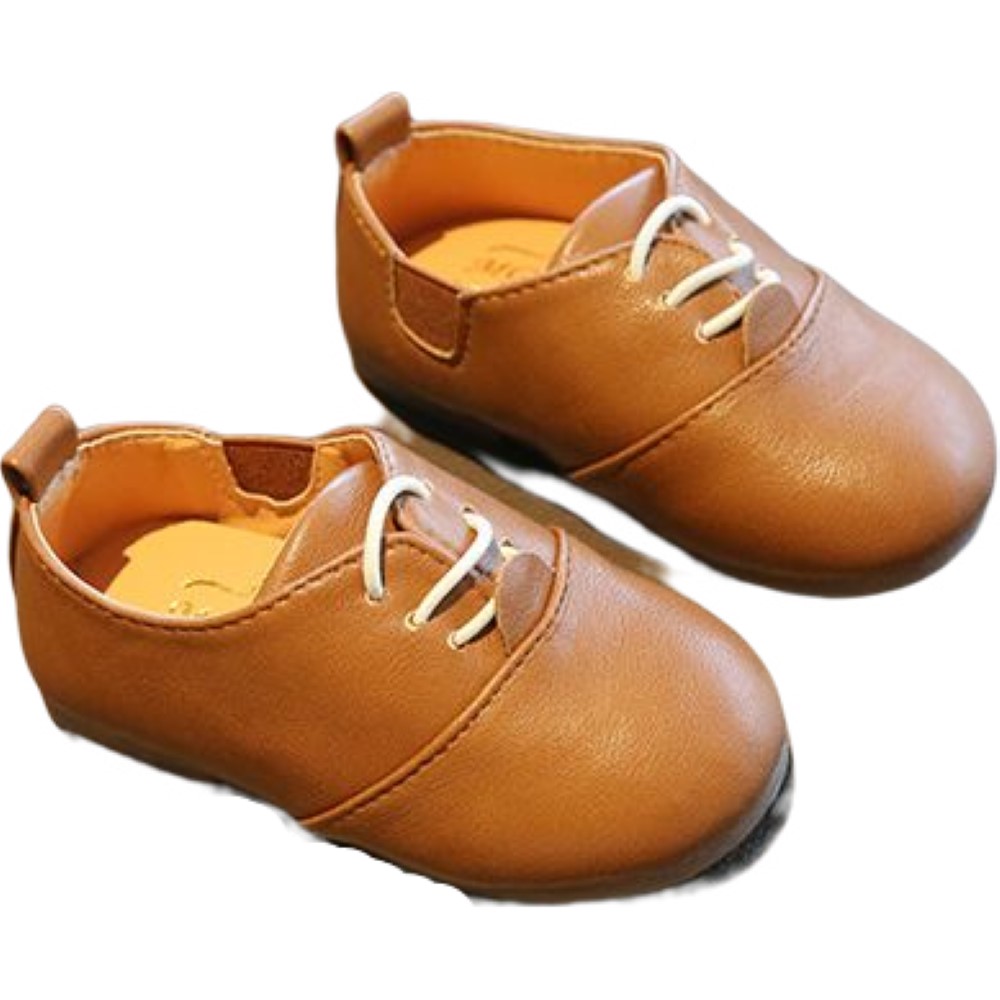 16cm 男の子 女の子 フォーマルシューズ レザー風 子供靴 キャラメル