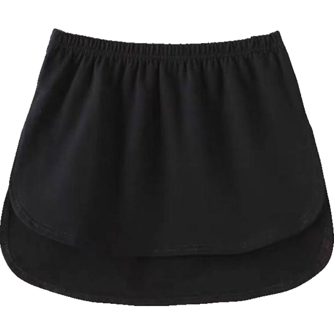 付け裾 つけ裾 レディース フェイクレイヤード 重ね着風 カットソー風 ロングテール ウエストゴム 体型カバー 大きいサイズあり 無地 ソリッドカラー | plusnao | 02