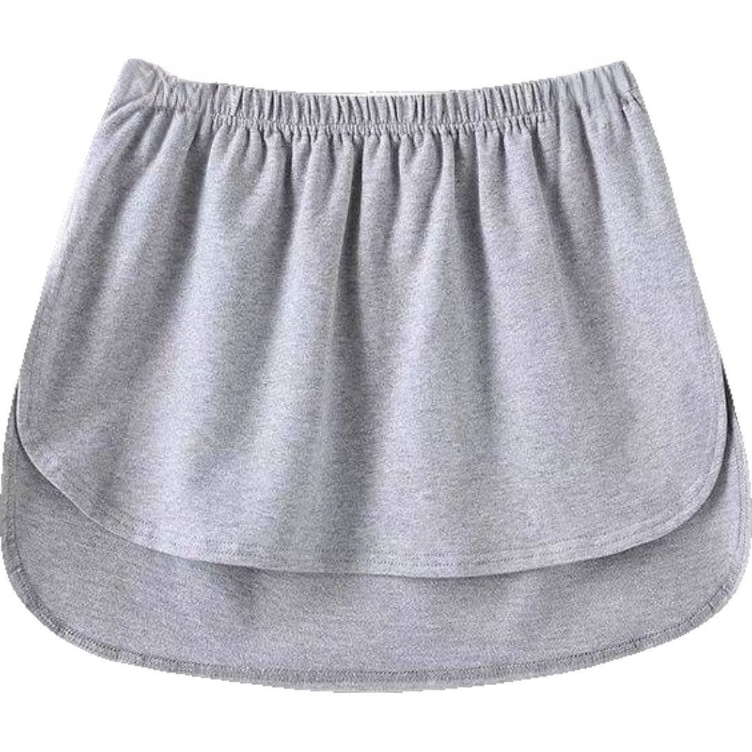 付け裾 つけ裾 レディース フェイクレイヤード 重ね着風 カットソー風 ロングテール ウエストゴム 体型カバー 大きいサイズあり 無地 ソリッドカラー | plusnao | 03