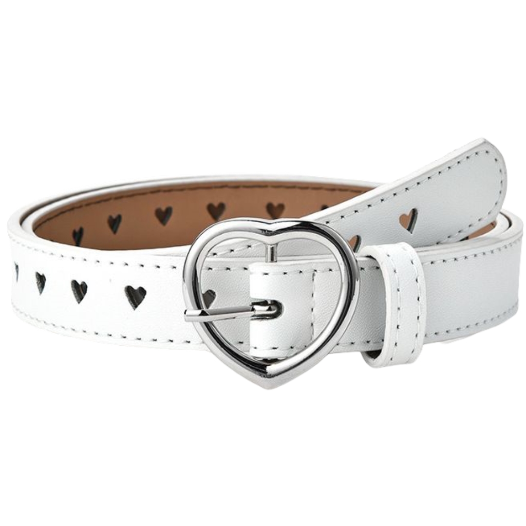 ベルト キッズ 子供用 女の子 ハート フェイクレザー レザー調 ウエストマーク おしゃれ かわいい ピンク ブラック ホワイト レッド | plusnao | 03