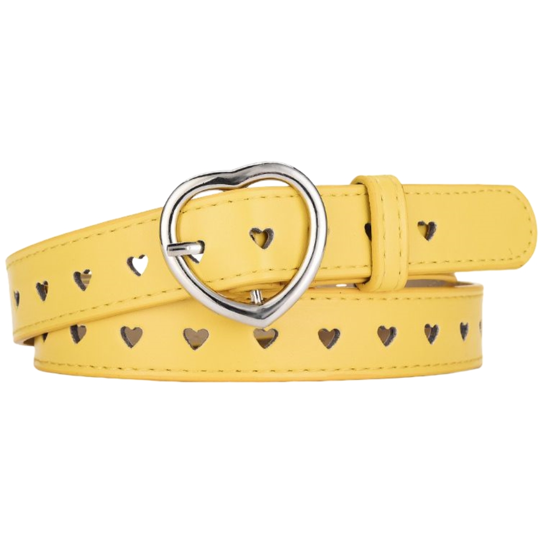 ベルト キッズ 子供用 女の子 ハート フェイクレザー レザー調 ウエストマーク おしゃれ かわいい ピンク ブラック ホワイト レッド | plusnao | 08