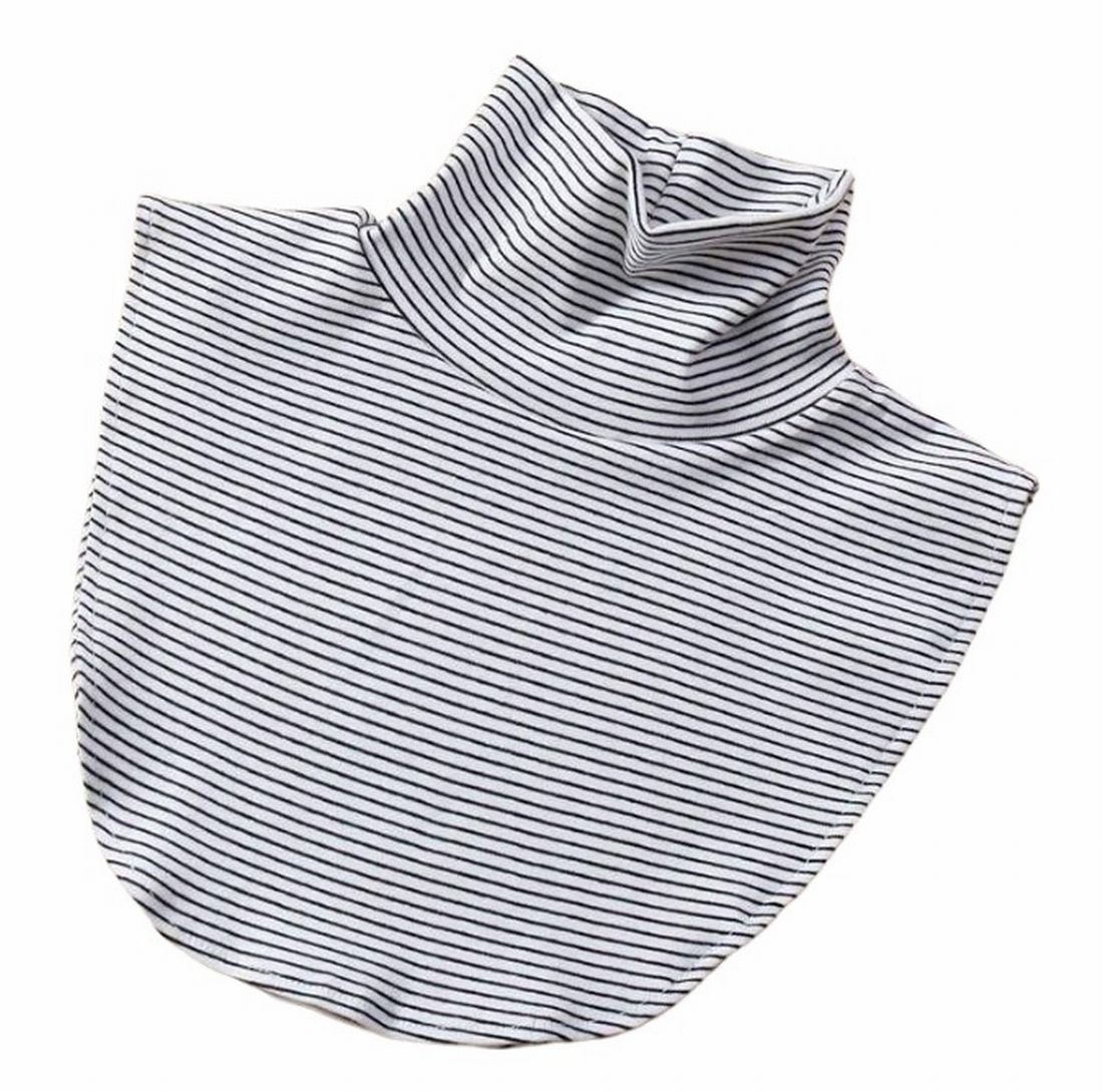 つけ襟 付け襟 フェイクカラー ハイネック レディース 立襟 重ね着用 無地 ボーダー柄 着ぶくれしない 女性用 婦人用 プルオーバー 冷え対策 アク | plusnao | 02