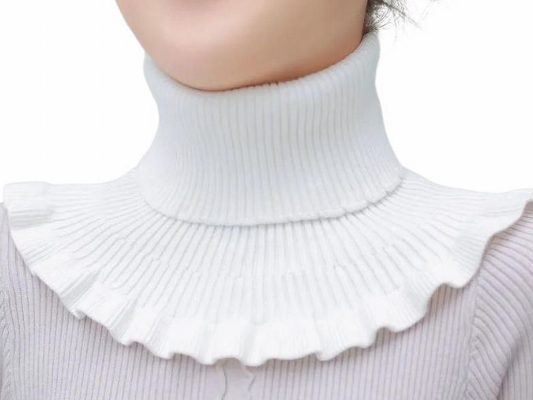 つけ襟 付け襟 レディース タートルネックつけ襟 女性 婦人 ネックカバー ネックウォーマー スヌード ニットスカーフ タートルネック ハイネック リ | plusnao | 04