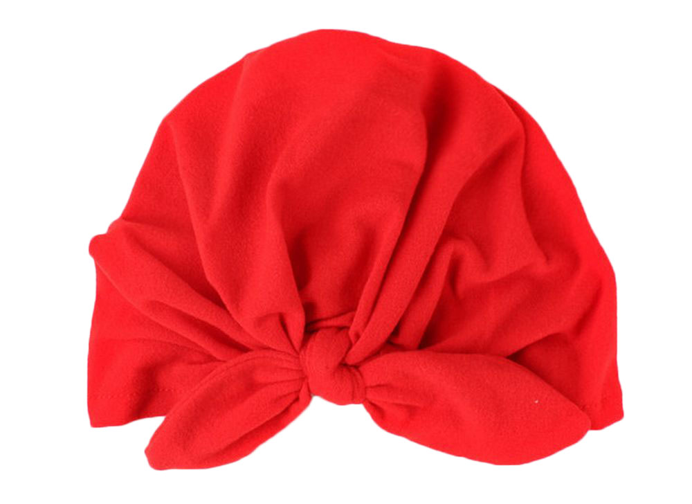 ターバン ニット帽 ベビー 新生児 出産祝い 帽子 ヘアバンド ニットキャップ 男女兼用 インド風帽子 結び目 赤ちゃん 被り物 無地 赤 ピンク 可 | plusnao | 01