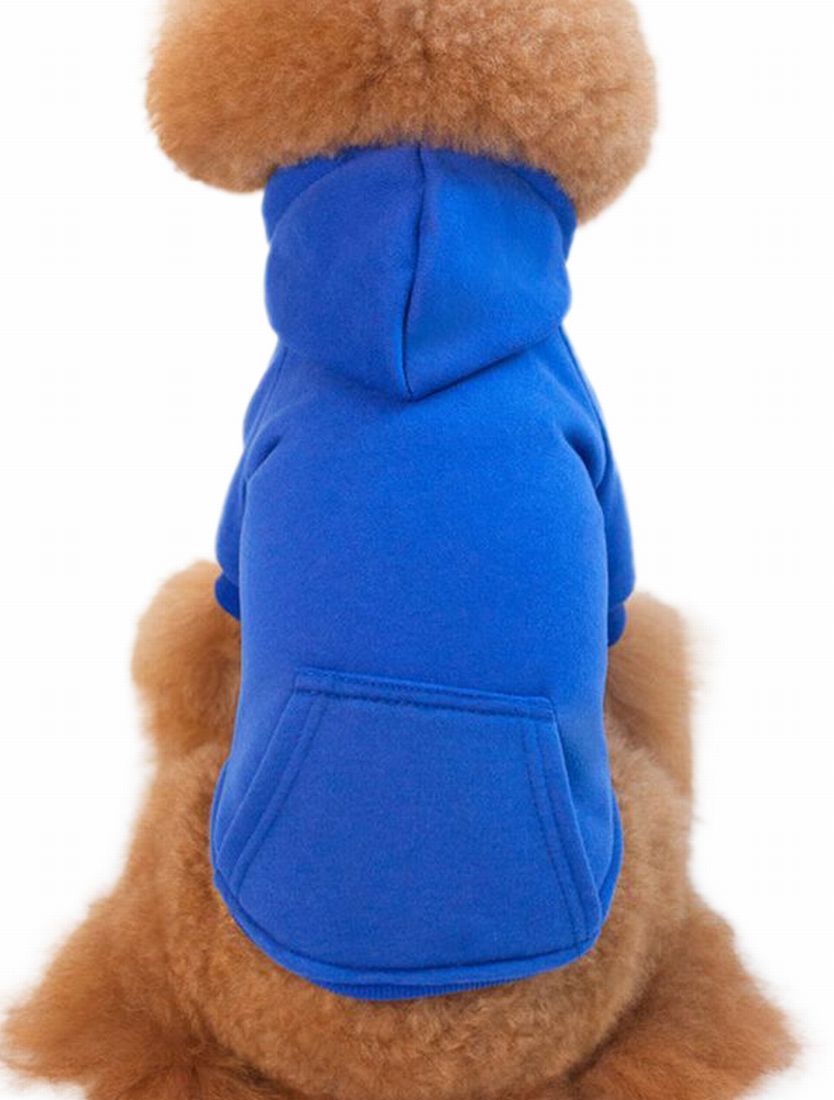 青いフリース犬服 フード付き plusnao（プラスナオ） ドッグウェア パーカー 半袖 フード付き