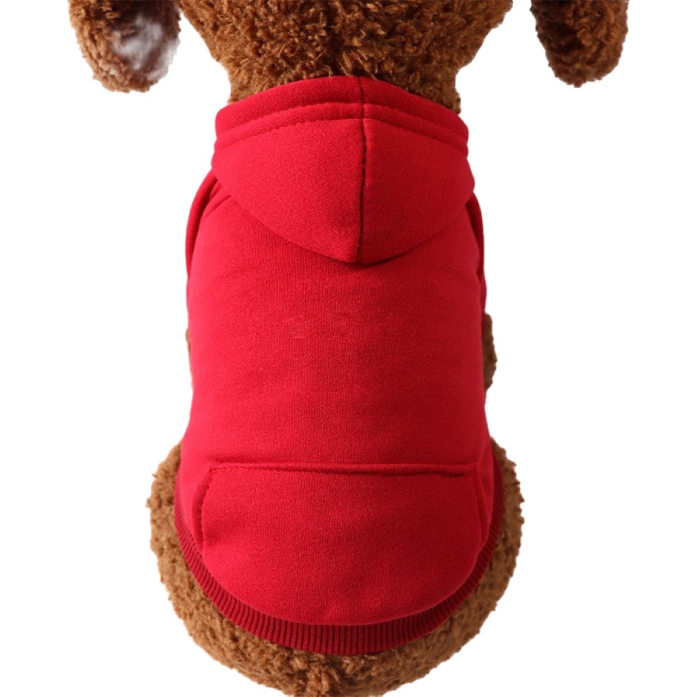 ペットウェア ドッグウェア 犬服 猫服 小型犬 パーカー 袖あり フード リブ ポケット 無地 シンプル カジュアル 防寒 暖かい