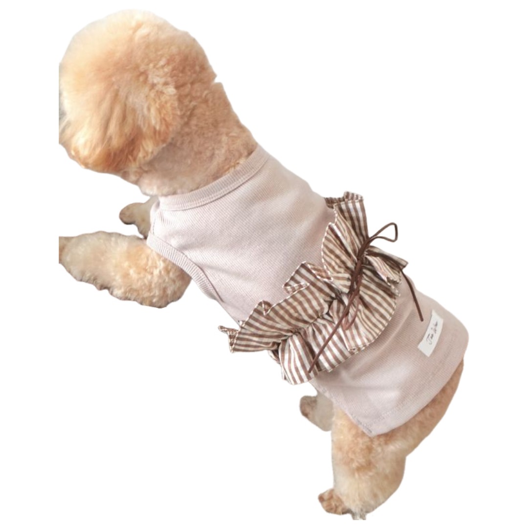 ギンガムリボンタンクトップ 犬 服 犬服 ペットウェア ドッグウェア