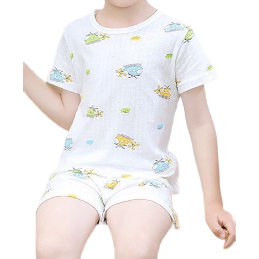 パジャマ メッシュ 上下セット 半袖 半ズボン 子供服 キッズ ジュニア カットソー ショートパンツ 寝巻き 寝巻き ルームウェア 部屋着 夏 男の子 | plusnao | 06