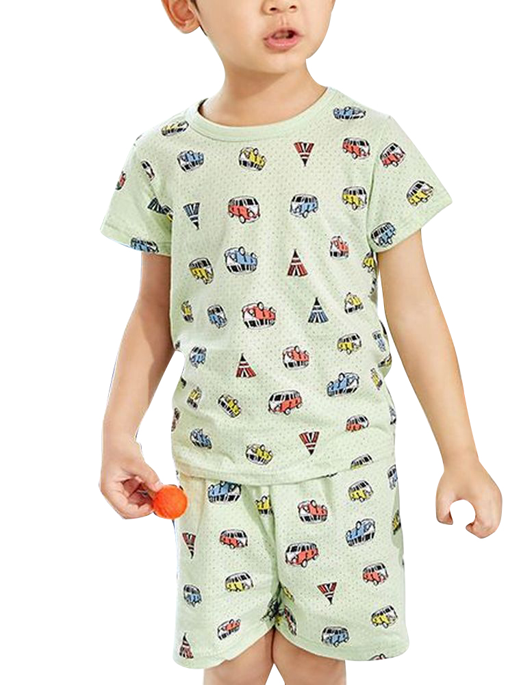 パジャマ ルームウェア 上下セット セットアップ 子供服 キッズ ジュニア 90-150cm 男の子 女の子 部屋着 半袖カットソー ショートパンツ