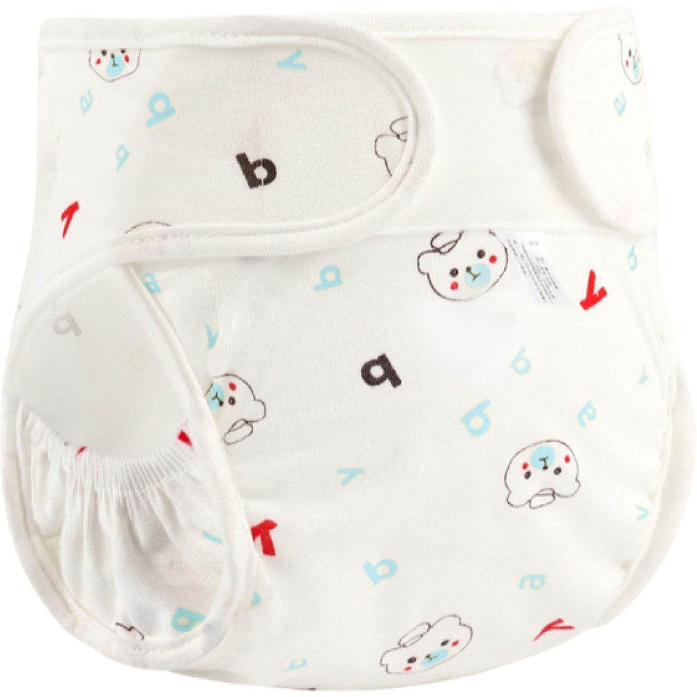 おむつカバー 布おむつ用カバー ベビー用品 赤ちゃん 新生児 マジックテープ アニマル クマ イラスト プリント ギャザー 立体的デザイン かわいい