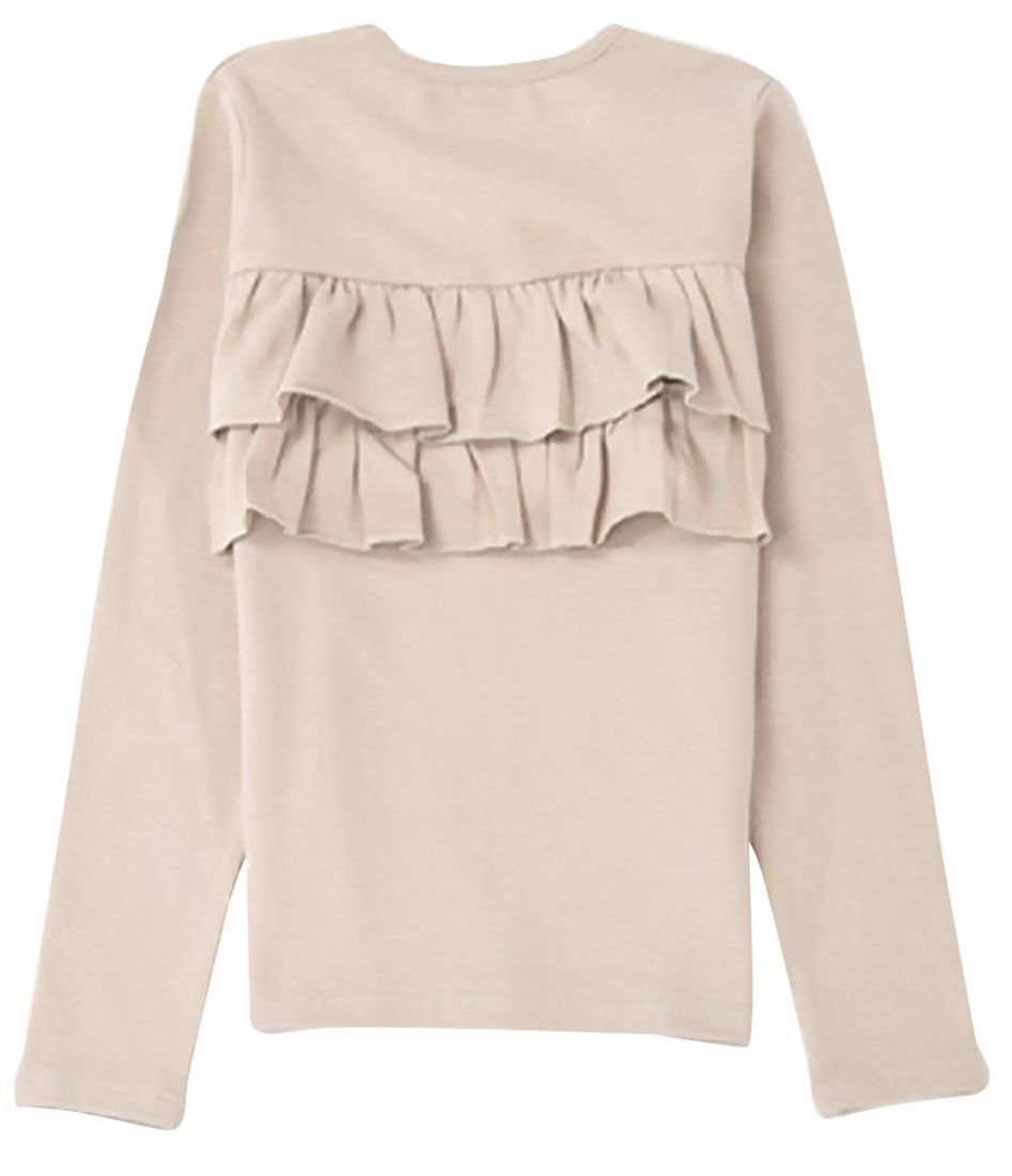 子供服 女の子 ガールズ フリル トップス フリルトップス カットソー ロンT 長袖Tシャツ Tシャツ バックフリル キッズ ジュニア 100 110 | plusnao | 10