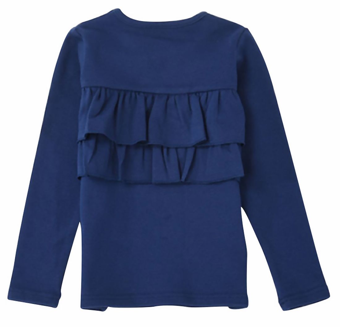 子供服 女の子 ガールズ フリル トップス フリルトップス カットソー ロンT 長袖Tシャツ Tシャツ バックフリル キッズ ジュニア 100 110 | plusnao | 02