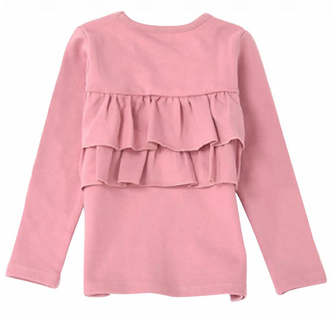 子供服 女の子 ガールズ フリル トップス フリルトップス カットソー ロンT 長袖Tシャツ Tシャツ バックフリル キッズ ジュニア 100 110 | plusnao | 06