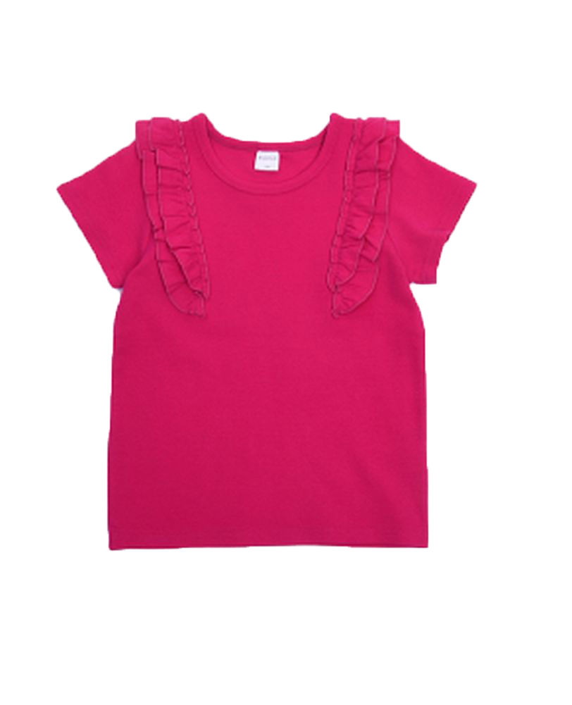子供服 半袖 Tシャツ 女の子 ガールズ カットソー フリル トップス 衿 