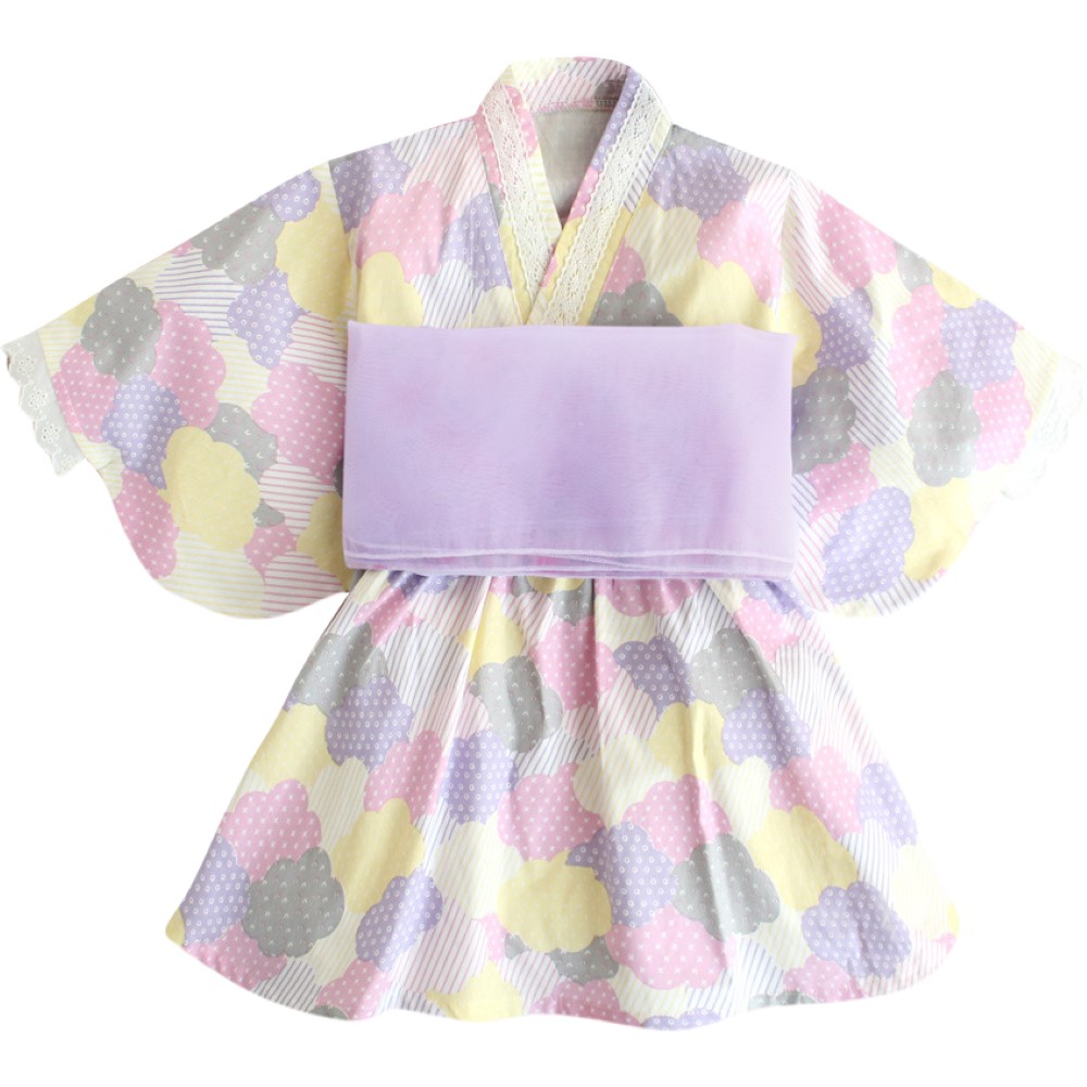 浴衣 2点セット 3点セット ワンピースタイプ セパレートタイプ 帯 子供 キッズ ベビー 女の子 ガールズ 花柄 フラワー フラミンゴ ウサギ 夏祭 | plusnao | 05