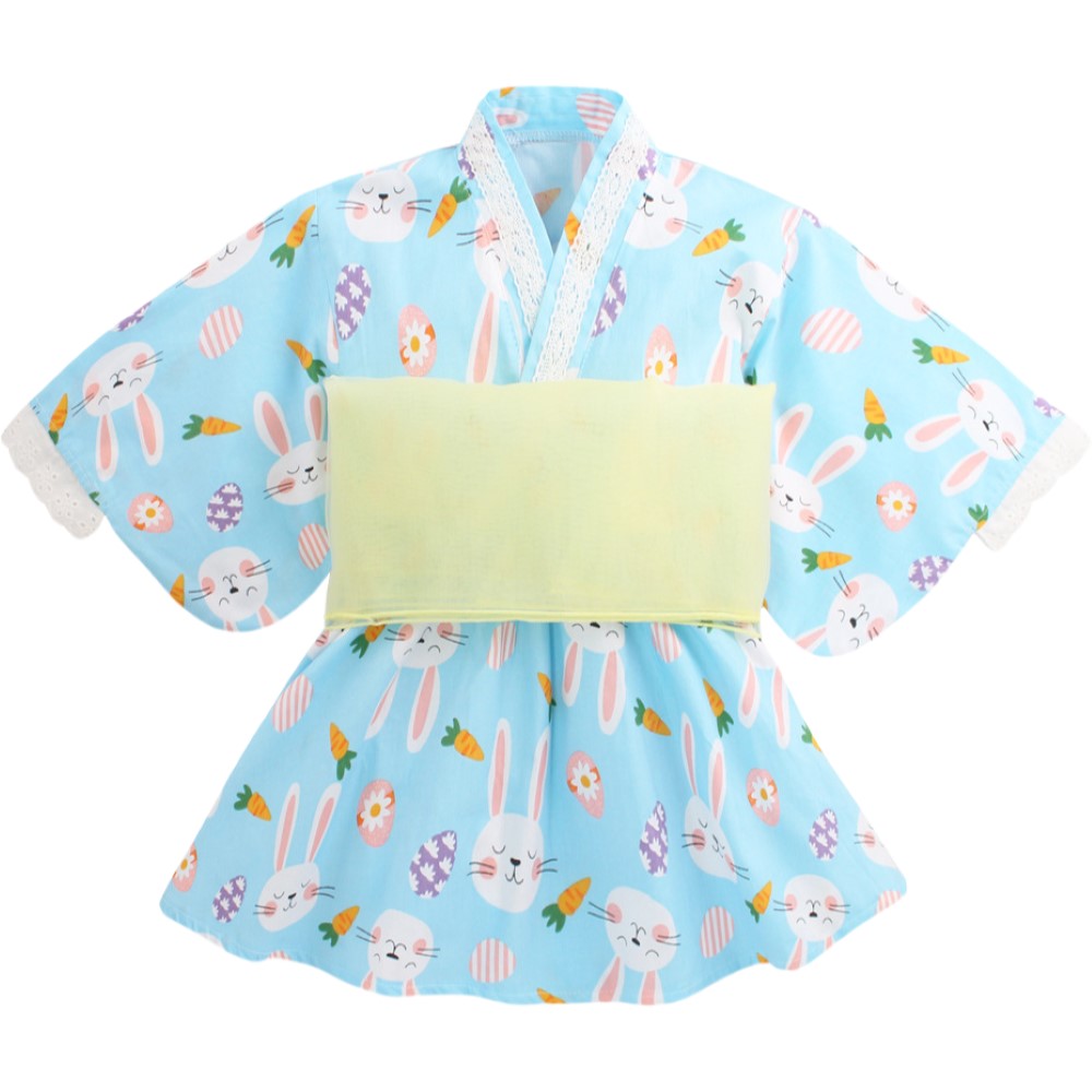 浴衣 2点セット 3点セット ワンピースタイプ セパレートタイプ 帯 子供 キッズ ベビー 女の子 ガールズ 花柄 フラワー フラミンゴ ウサギ 夏祭 | plusnao | 09
