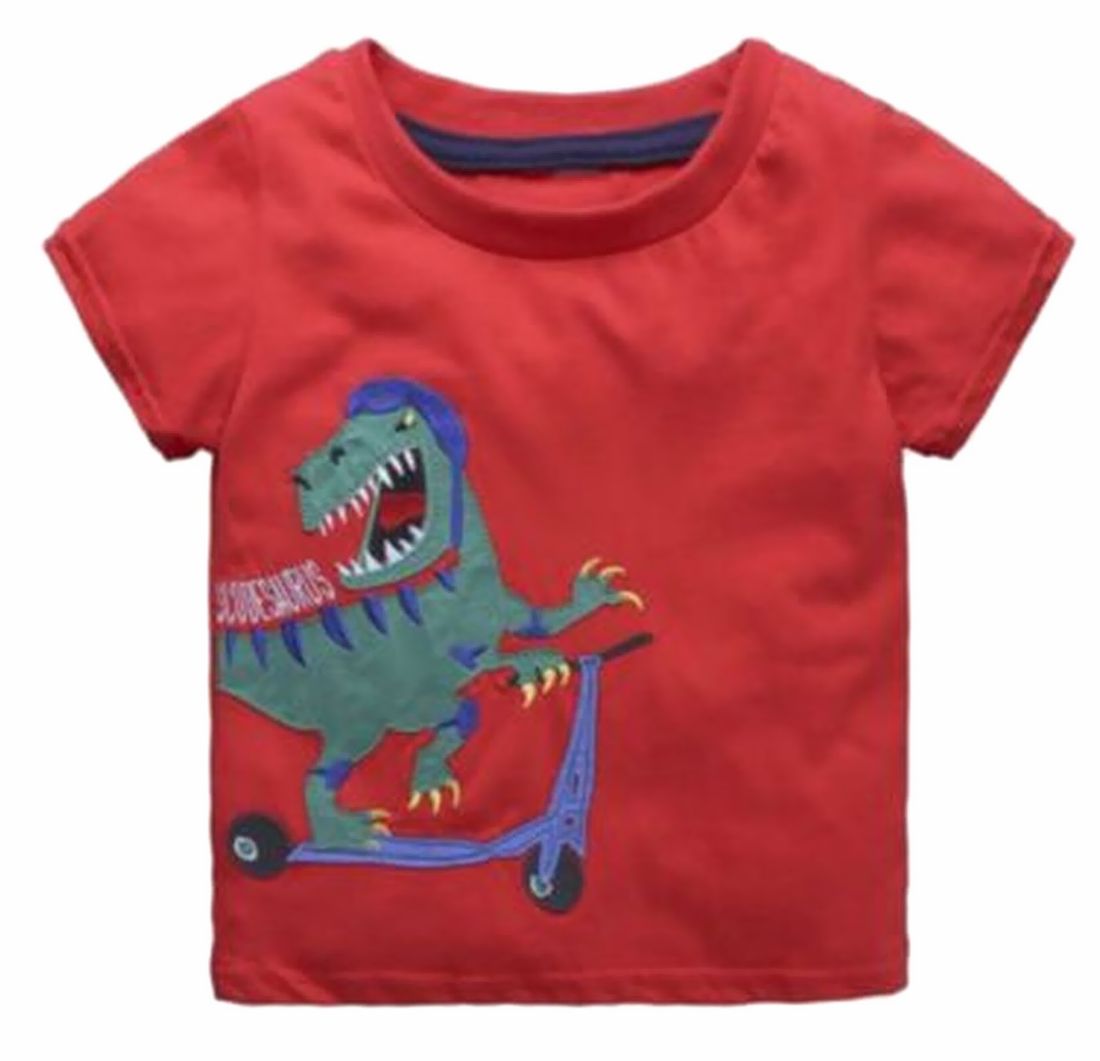 通信販売 ｔシャツ 子供服 男の子 半袖 ラウンドネック プリント キャラ ボーダー柄 カッコいい 恐竜 車 乗り物 生き物 犬 夏 普段着 お出掛け 登園 こ Dprd Jatimprov Go Id