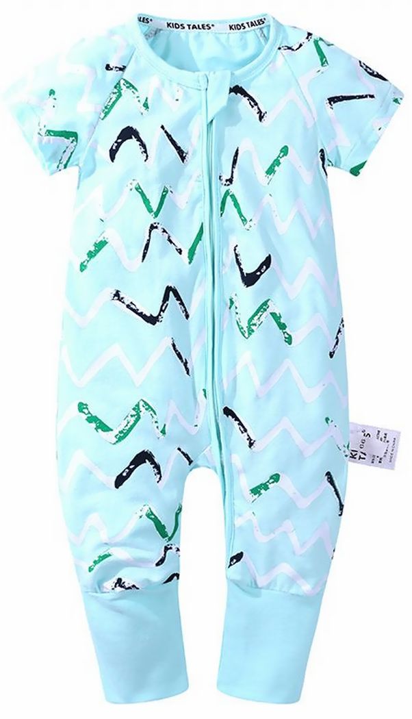 plusnao カバーオール ロンパース つなぎ 半袖 長ズボン 前開き ジップ