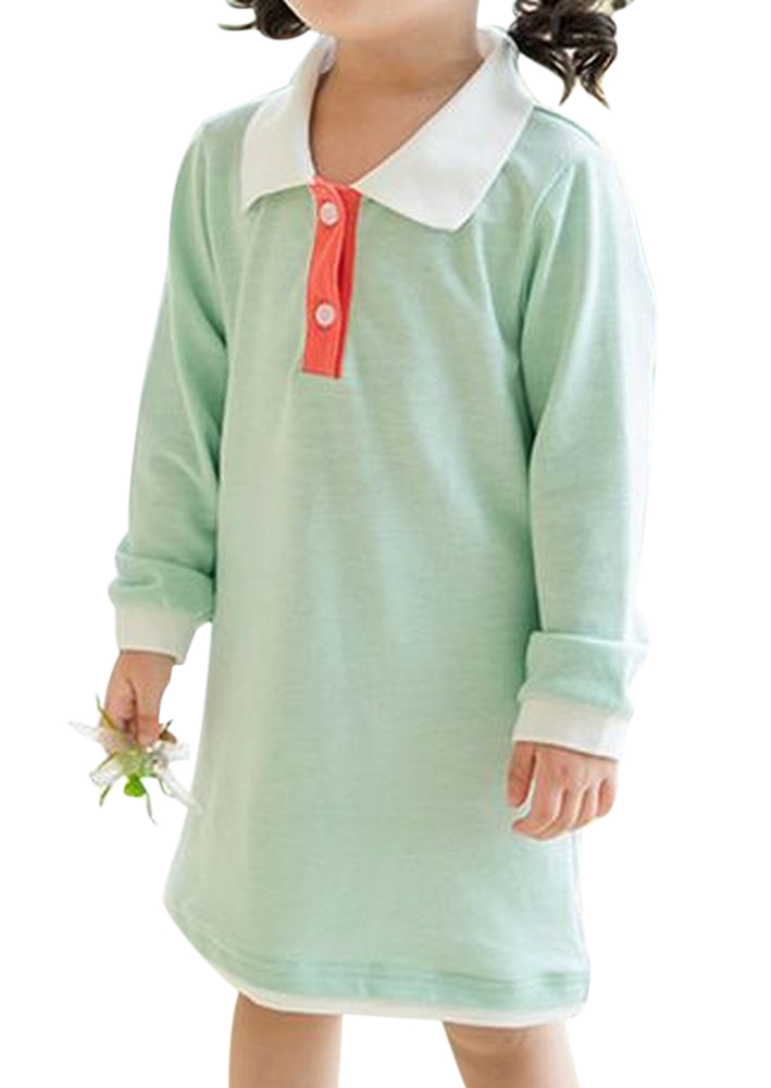 plusnao ワンピース ポロシャツワンピース 長袖 キッズ 子供服