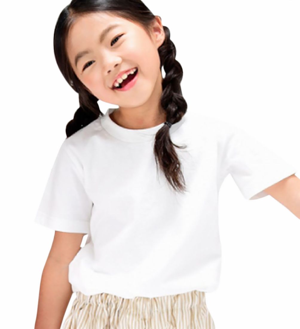 Tシャツ 半袖 カットソー 子供服 キッズ ジュニア 女の子 男の子 トップス 丸首 丸襟 ラウンドネック クルーネック 無地 シンプル カラー 着ま | plusnao | 01