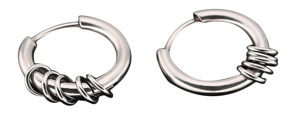 フープピアス リングピアス 単品 メンズ レディース アクセサリー シンプル おしゃれ シルバーカラー ゴールドカラー ブラック サイズ豊富 男女兼用 | plusnao | 01