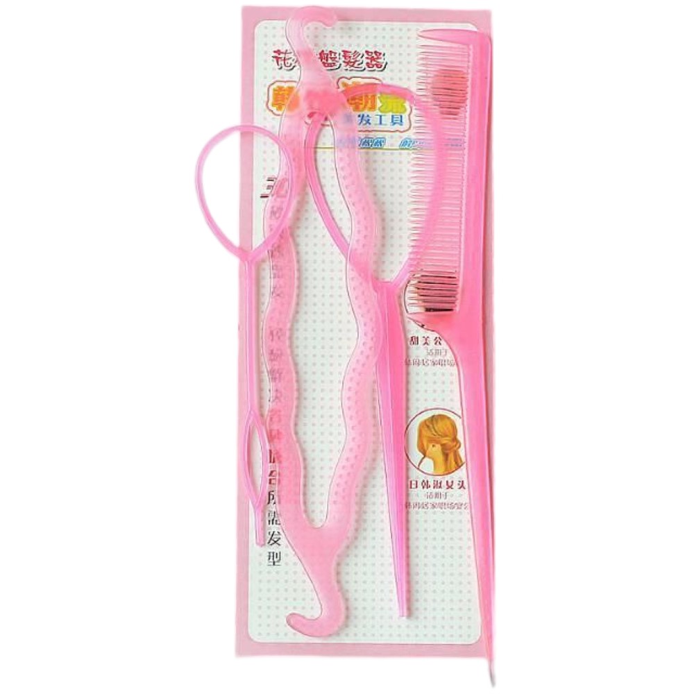 plusnao ヘアアレンジスティック コーム 4点セット くるりんぱメーカー