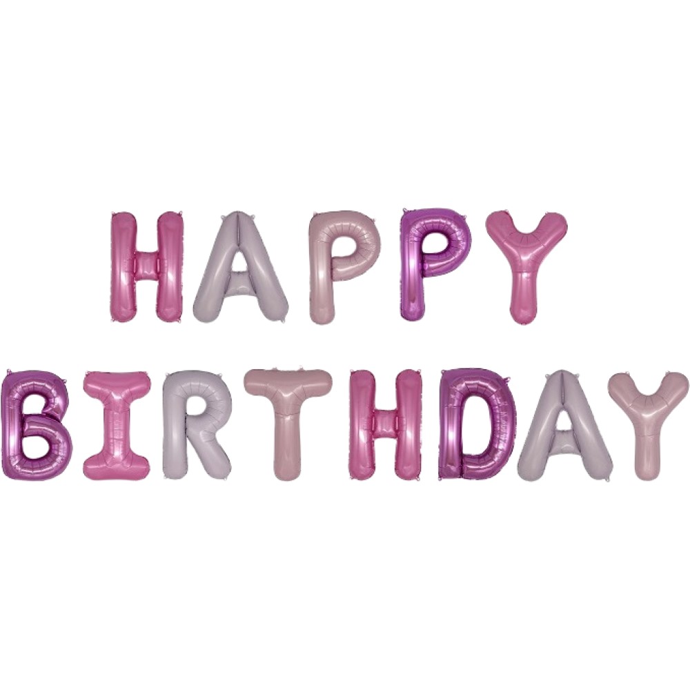 バルーン 誕生日 HAPPY BIRTHDAY バースデー 文字 アルファベット 16インチ 40cm パーティーグッズ サプライズ 光沢 飾りつけ