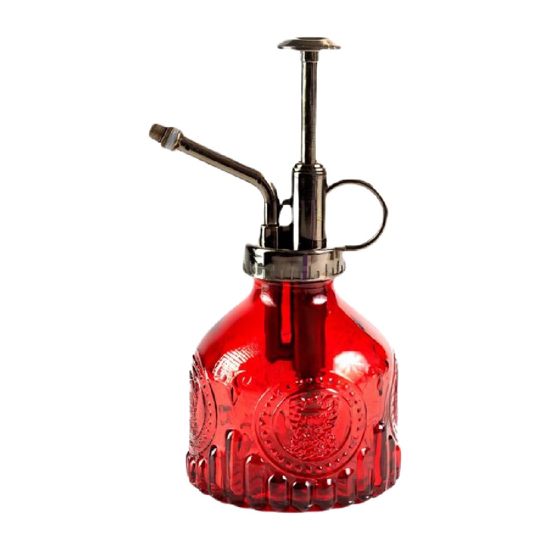 霧吹き スプレー 200ml ガラス製 アンティーク調 プッシュ式